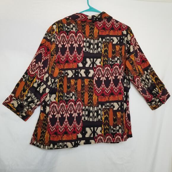 George Women's Crinkle Blouse w/Attached Cami Multicolor 3/4 Sleeves Size 2X-VTG - Picture 4 of 10